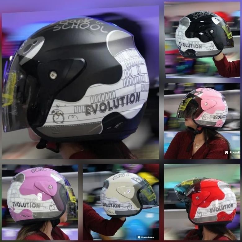 Helm Evo Evolution Dewasa Notes Revolution Series Half Face Murah Model Gm Evo Pria Dan Wanita