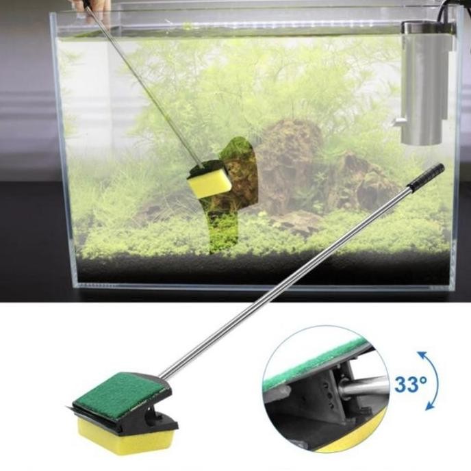 SCRAPER STAINLESS TONGKAT PEMBERSIH KACA AQUARIUM