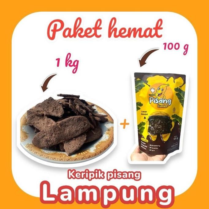 

PAKET HEMAT! 1 kg keripik pisang Lampung & Keripik pisang lumer Food Cokelat Snack