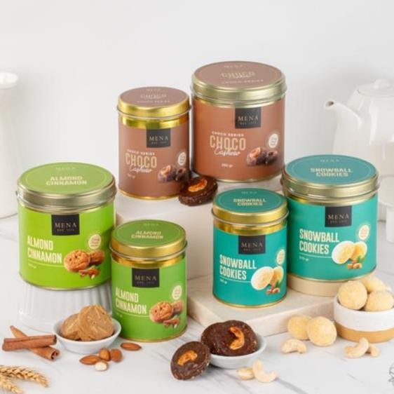 

Mena Cookies - Authentic Series ( Almond Cinnamon - Choco Cashew - Snowball )