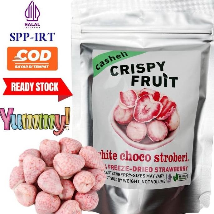 

casheli Crispy Freeze-Dried Chocolate-coated Strawberry Food Snacks 50g Camilan Cokelat Kering Stroberi snacks Cemilan Chips