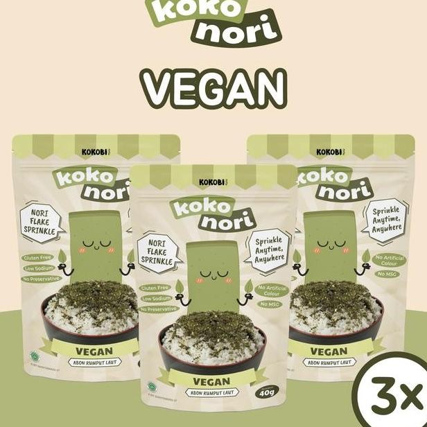 

3Pcs Koko N Abon Rumput Laut Tabur Vegan Seaweed Flake Kokobi