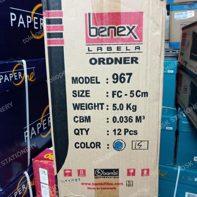 

Odner Benex 967 Folio Small 5Cm Perbox Isi 12Pcs