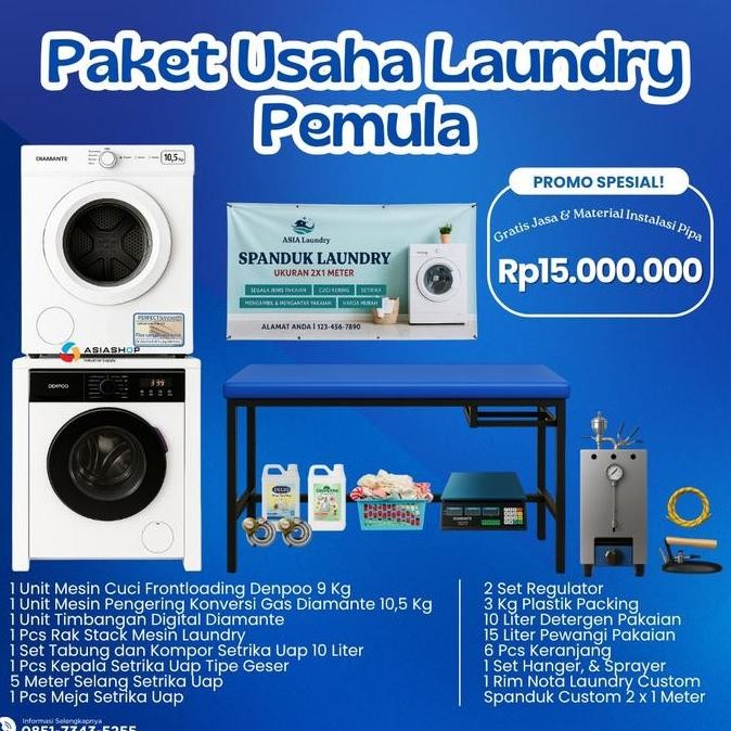 Paket Usaha Laundry Murah Siap Mulai Usaha Laundry dengan Modal Terbatas Mesin Pengering Dryer Gas M