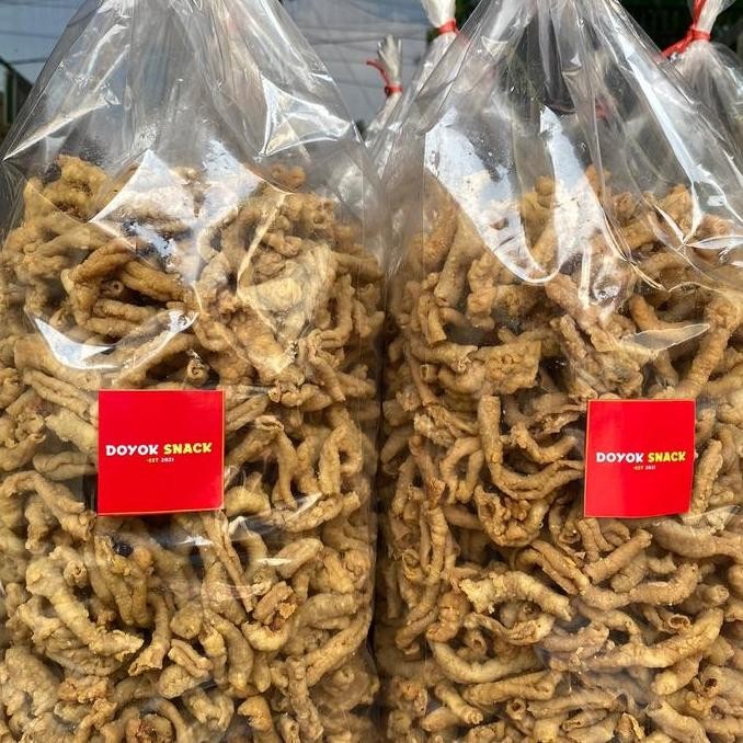 

1kg keripik usus original asin kriuk camilan doyok snack food jaya makmur 2 Kripik usus 1 pedas jeruk usus crispy Cemilan