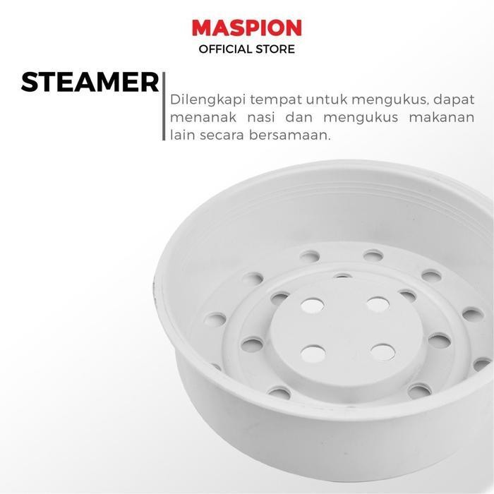 Rice Cooker Maspion Mrj 0623 Bss Panci Stainless 0,6 Liter Magic Com Penanak Nasi Warmer Steamer Min