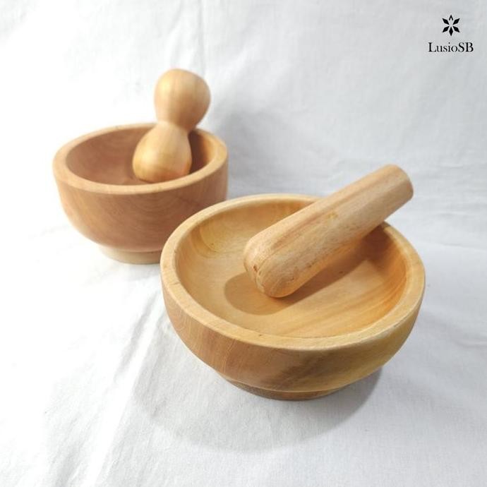 

LusioSB Cobek Kayu Ulekan Kayu Premium Tumbukan Kayu TF