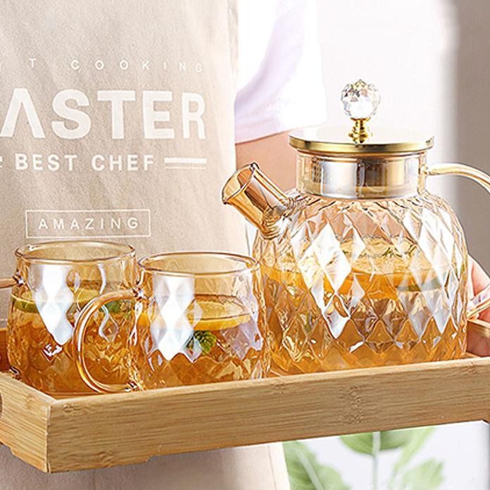 Teapot Teko Teh Air Panas Kaca Dengan Hh Borosilicate Berkualitas Tekko Kaca Pemanas Air Kompor Hh B