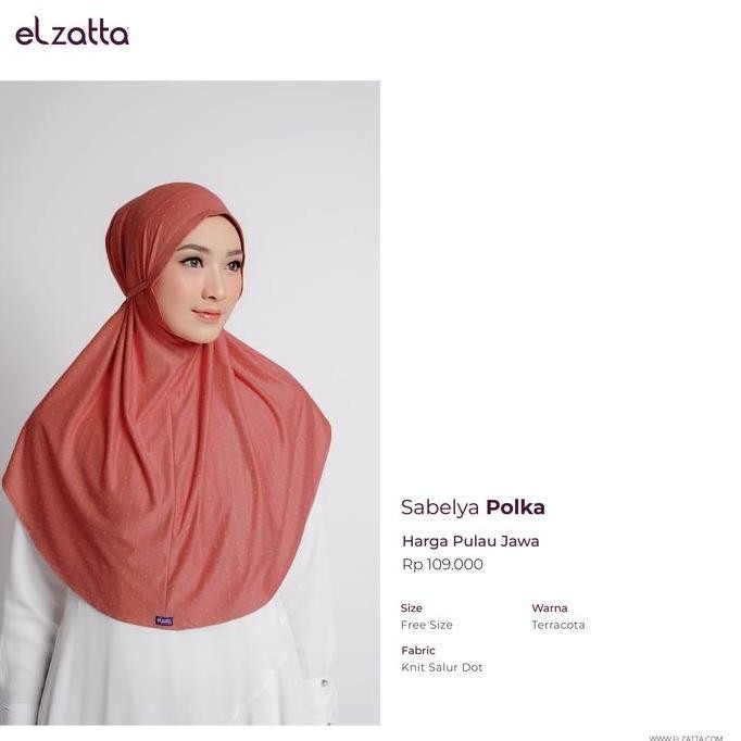 ELZATTA SABELYA POLKA JILBAB MARYAM MOTIF SIMPLE TERBARU HIJAB INSTAN