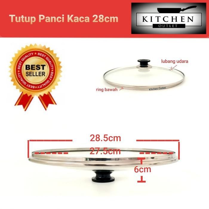 Tutup Panci Kaca 28 Cm