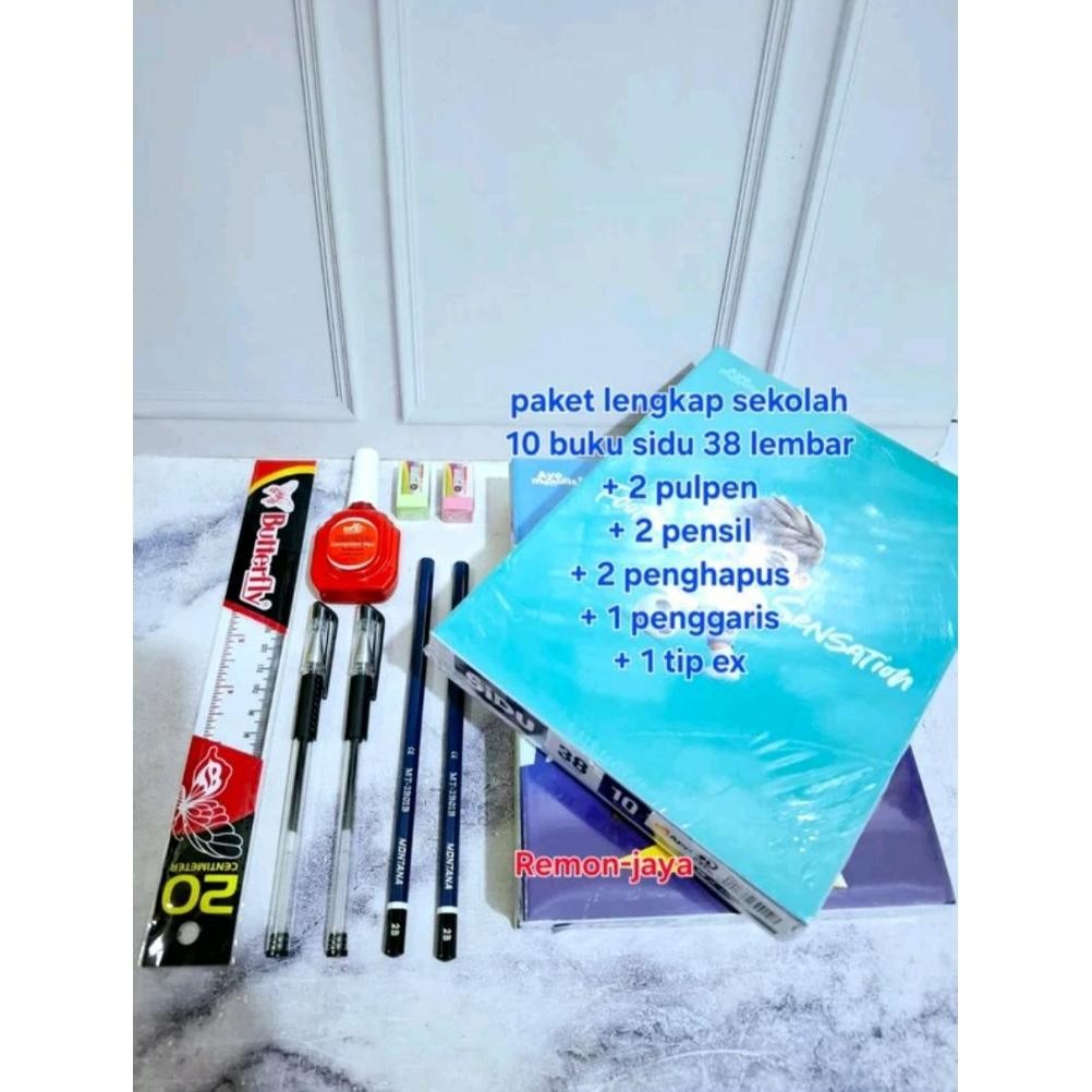 

Siap Kirim Paket Sekolah Promo Buku Tulis Sidu 10pcs + Pensil + Pulpen + Penghapus + Tip Ex + Penggaris