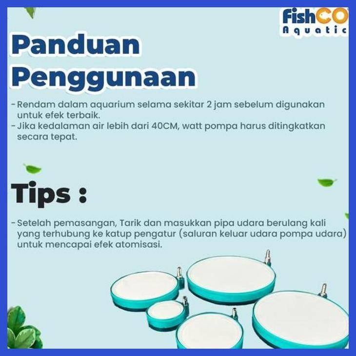 (RATUBEE) AQUATIC AIRSTONE MICRO BUBBLE AIR DIFFUSER BLUE 130MM - BATU AERATOR GELEMBUNG UDARA AQUAR