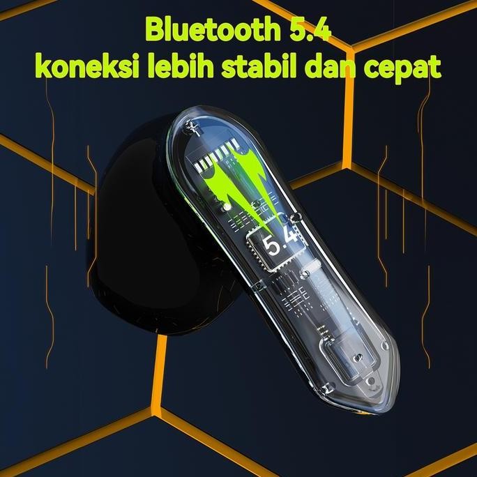 JB CODGaming Wireless Headset Bluetooth 5.4 TWS GM08 Bumblebee Earbuds Hi-Fi Stereo No Delay Black Y