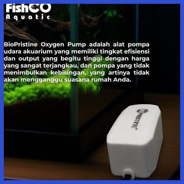 (RATUBEE) BIOPRISTINE OXYGEN PUMP POMPA UDARA HENING AERATOR 3 WATT PERALATAN AQUARIUM IKAN AKUARIUM