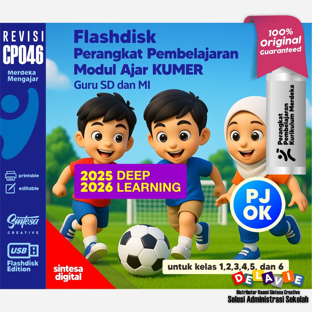 FLASHDISK RPP PERANGKAT PEMBELAJARAN SD/MI PJOK 123456 MODUL AJAR DEEP LEARNING KURIKULUM MERDEKA CP