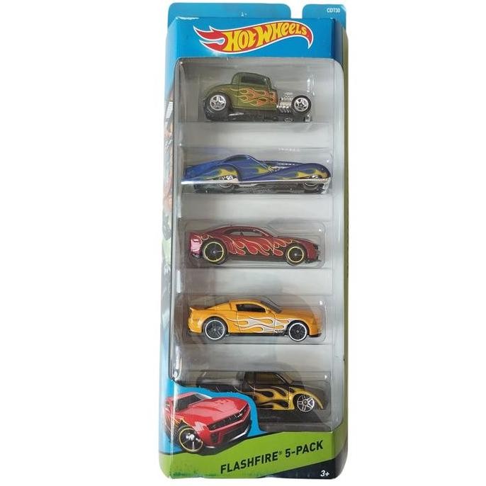 Hot Wheels Flashfire 5 Pack Set de 5 - 32 Ford, Screamliner, 12 Camaro ZL1, Shelby GT500 Super Snake
