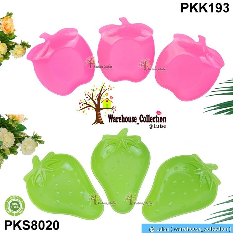 Terlaris Dapat 3 Pcs Piring Plastik Lucu / Piring Kue Snack / Piring Dessert / Lepek Kacang