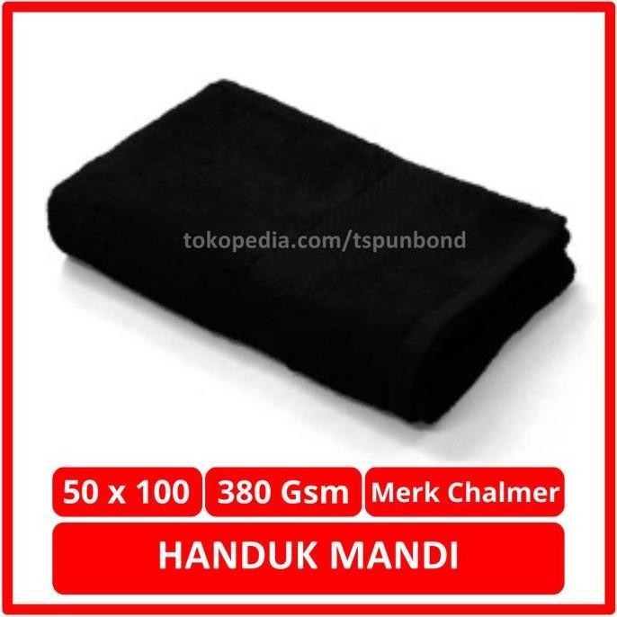 Handuk Mandi 50X100 Merek Chalmer Warna Hitam Polos Handuk Bisa Custom
