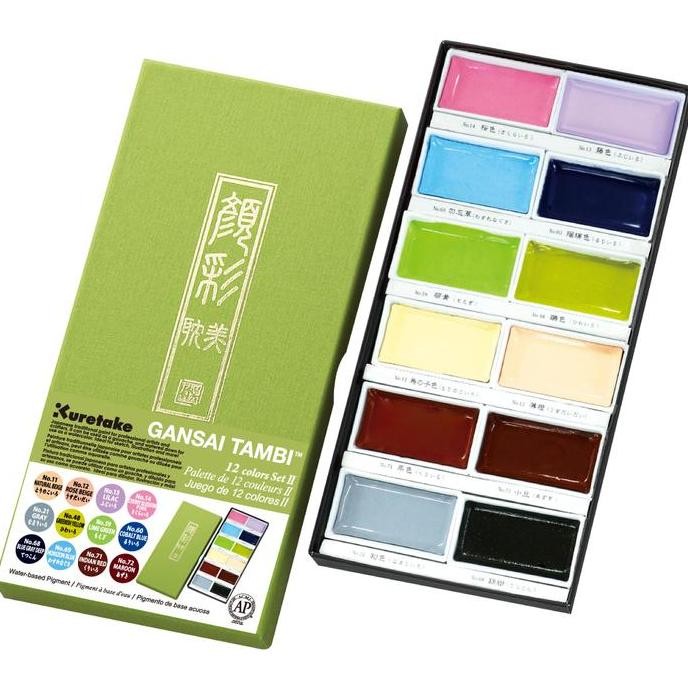 

Zig Gansai Tambi Watercolour Set 12 Colour (Mc20/12V/Nw)