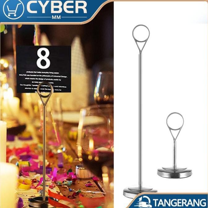 

10Cm Table Number Stand Stainless Table Menu Holder / Stand Nomor Meja