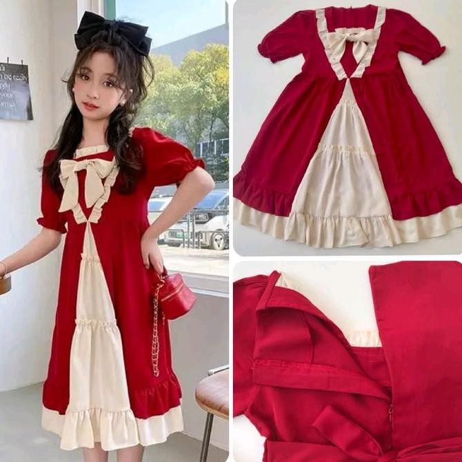 (Expert) (6-15th) Gaun merah putih vintage cosplay seragam jepang anak tanggung remaja dewasa dress 
