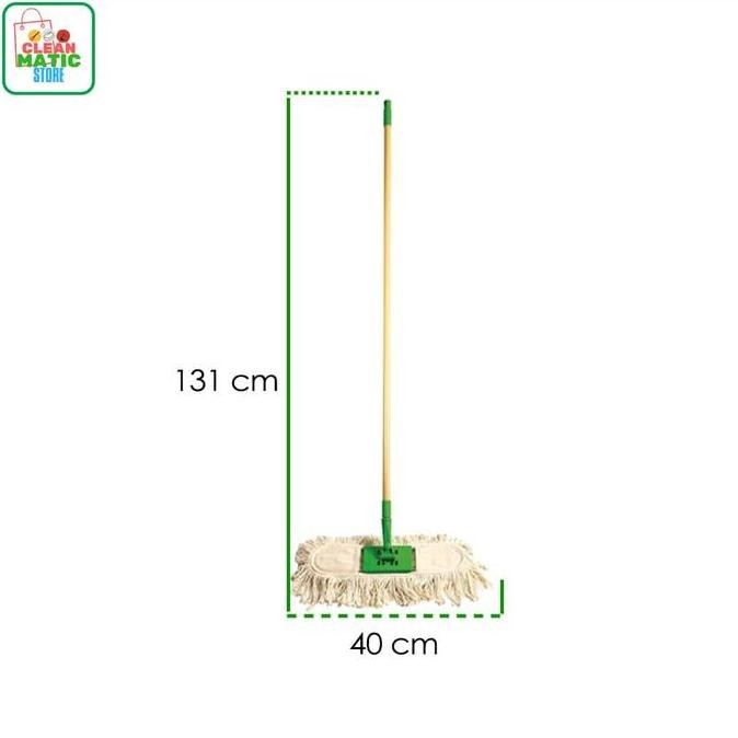 Clean Matic Dust Mop Cotton Refill Isi Ulang Lantai Pendorong Debu Lobby Duster 40 Cm