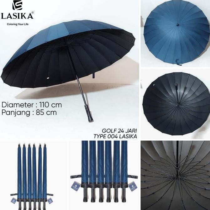 Payung Golf 24 Jari Polos Ada Sarung Kualitas Premium