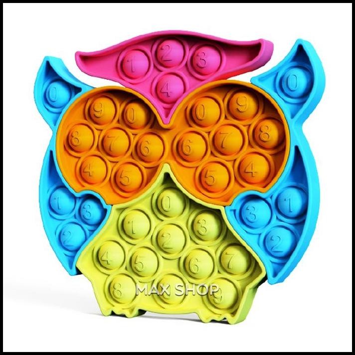 Fidget Push Bubble Pop It Puzzle Owl Burung Hantu Mainan Anak Tiktok