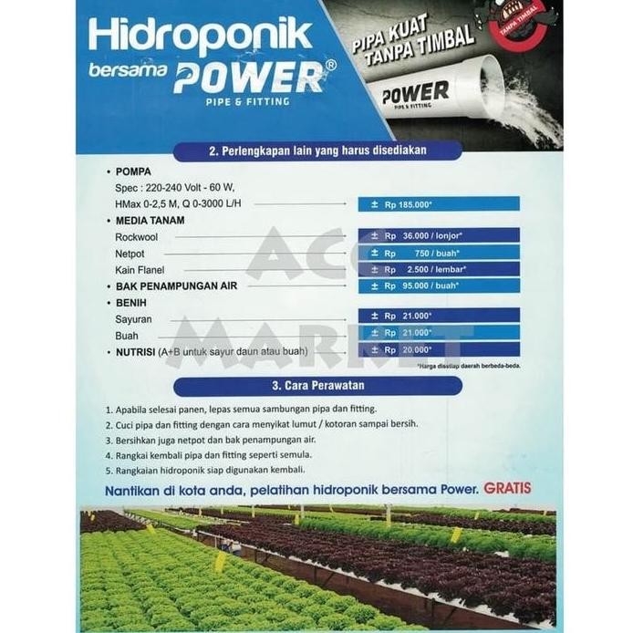 Ready Hidroponik Set Pipa Power Paket Peralatan Paralon