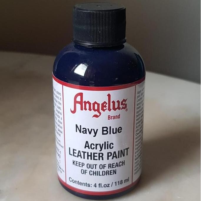 

Angelus Navy Blue Acrylic Leather Paint Cat Bahan Kulit 4 Oz 118Ml Usa