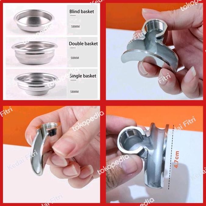 Spout Portafilter Single + Basket Portafilter Single Size 58Mm