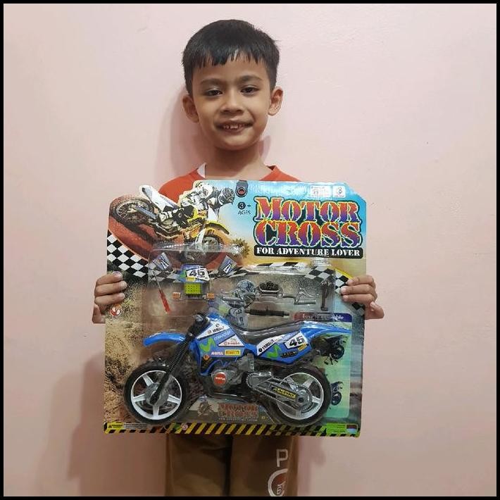 Mainan DIY Bongkar Pasang Motor Cross Trail - Mainan Motor Cross Trail Bongkar Pasang