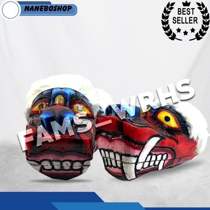 Fams Wrhs Barongan Kepruk Kucingan Kepala Barongan Jaranan Barongan Kayu (Bisa Cod) Jaranan