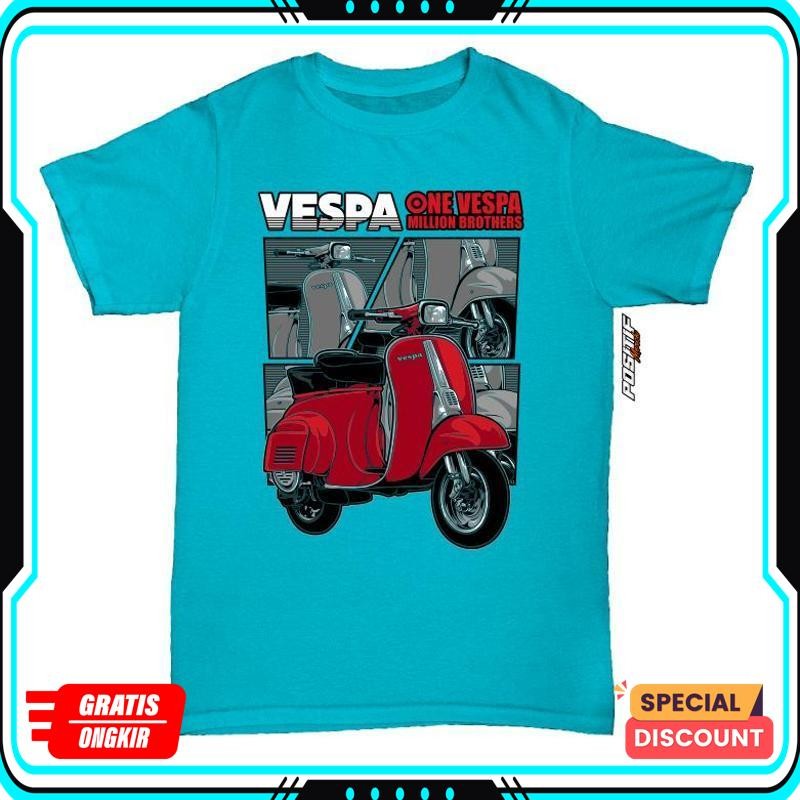 (Terbaik) - Baju Kaos Anak Motor Vespa Merah Laki Perempuan Kg-29