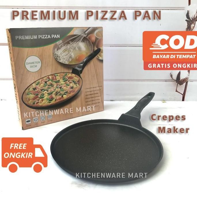 Premium Korea Pizza Pan 30 Cm Marble - Anti Lengket -Loyang Pizza -Loyang Pie - Crepes Teflon Anti L