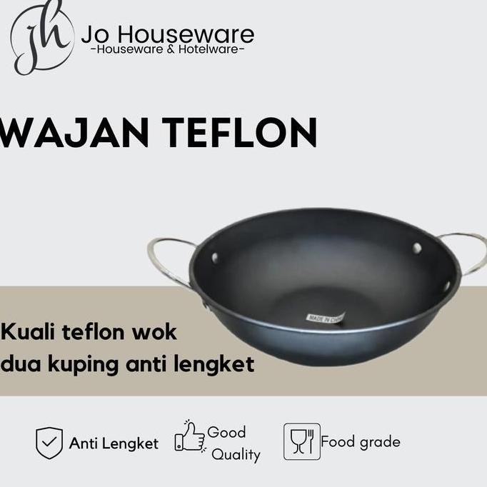 Kuali Teflon Hitam Wok Kuping Mini Wajan Anti Lengket Premium G15-16