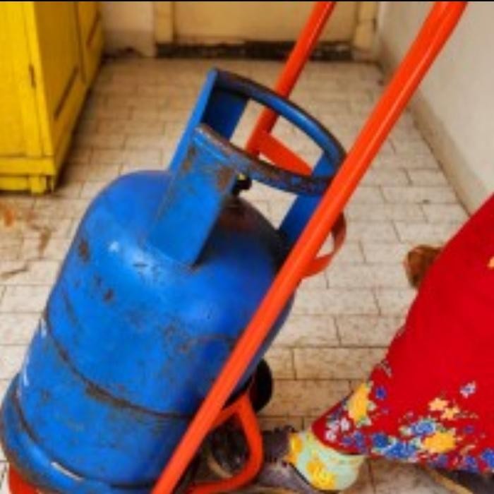Troli Galon Gas Lori Dorong Besi Kuat Murah/Lori Gas Trolley Barang Original Dan Terpercaya