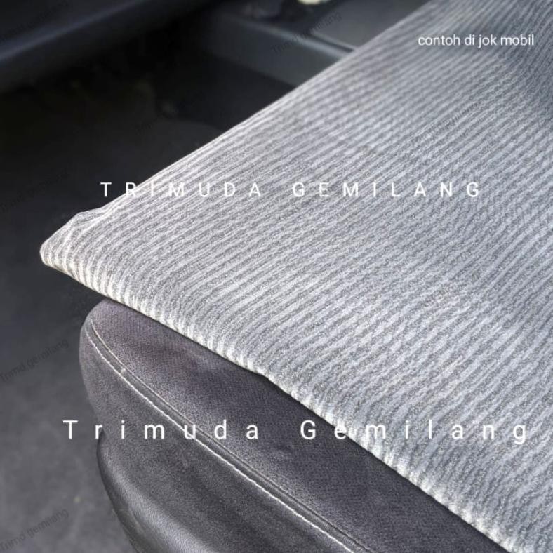 Bahan Jok Mobil Kain Bludru Abu Tua Salur, cocok untuk corolla Civic dll AST Nugi