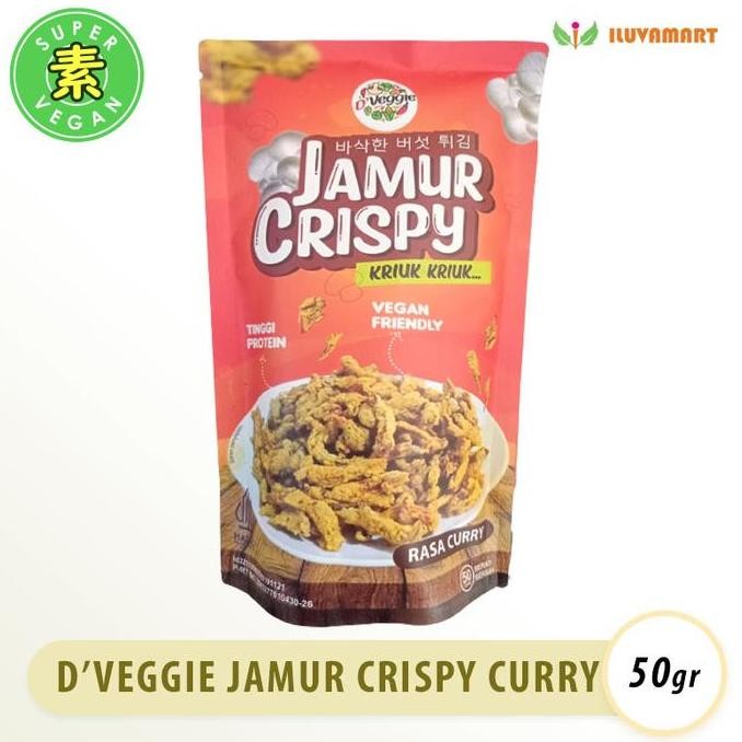 

JB D'Veggie Jamur Crispy 50gr VEGAN Friendly Non MSG Camilan Instant Vege None