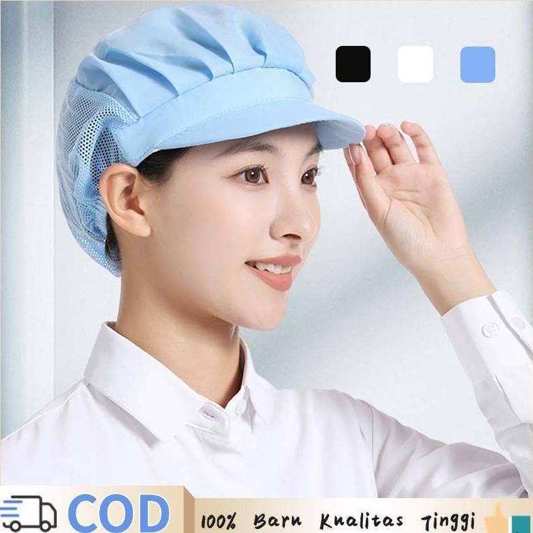 Topi Koki Topi Chef Wanita Topi Kitchen Hitam/Putih/Biru Topi Koki Murah Nugi