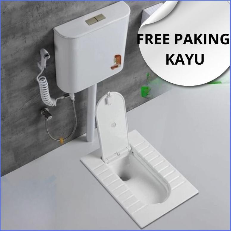 SET TOILET KLOSET JONGKOK MR TAO 506S WITH FLUSH . CLOSET JONGKOK Nugi