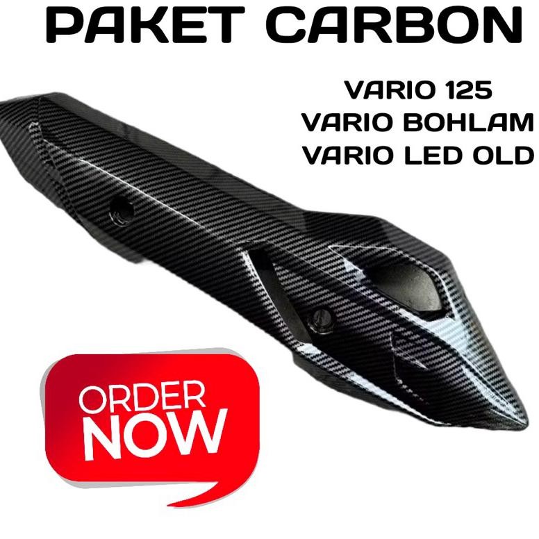 Tutup Knalpot VARIO OLD CARBON 2012-2017 Tutup Knalpot Vario 125 150 Old Carbon Nugi