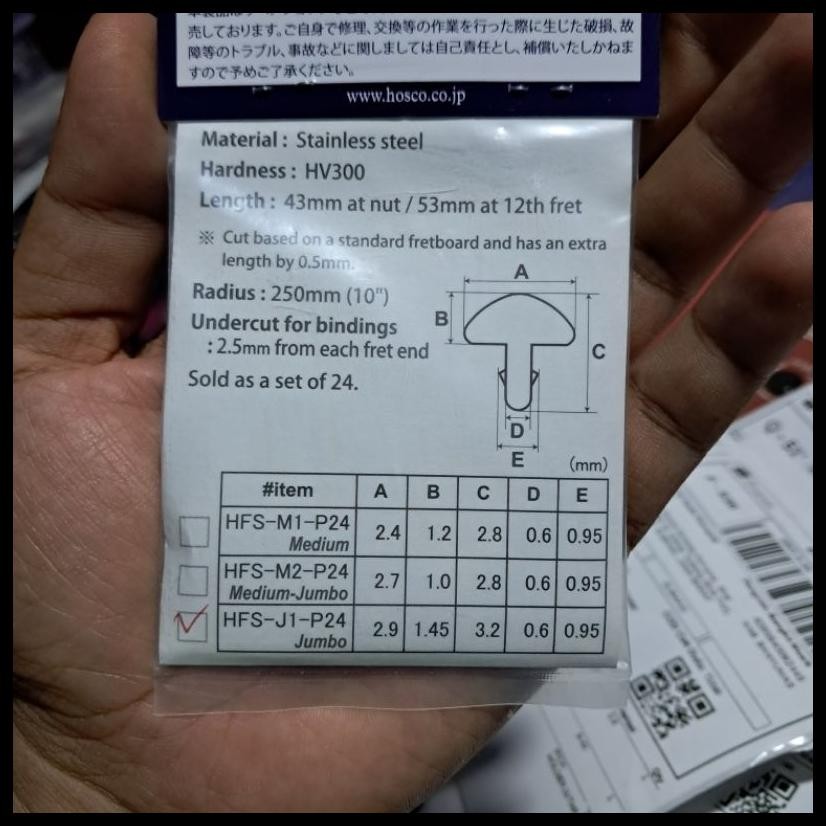 FRET HOSCO FRETWIRE HOSCO GITAR AKUSTIK ELEKTRIK NOT FRET JESCAR