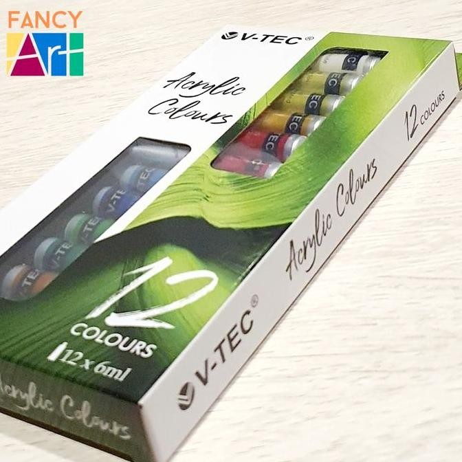 

V-Tec Acrylic Colour 6Ml Set 12 Warna Cat Akrilik