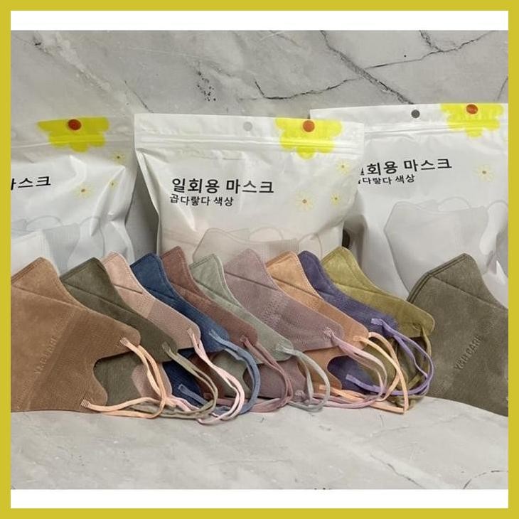 (VIRAL PRODUK) MASKER DUCKBILL WARNA Y&B/ MASKER WARNA/MASKER DUCKBILL Y&B PACKING AMAN