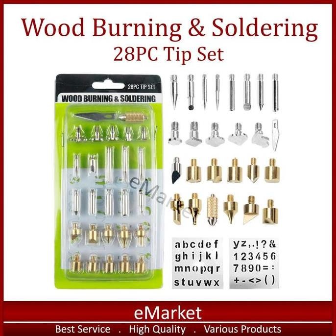 

Mata Solder Lukis Pyrography 28 In 1 / Ujung Tip Set