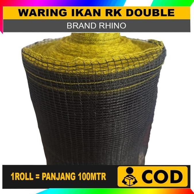 Jaring Ikan Waring Kerambahitam Rk Anti Geser / Pagar Kebun Dan Kolam Harga 1 Roll Panjang 100 Meter
