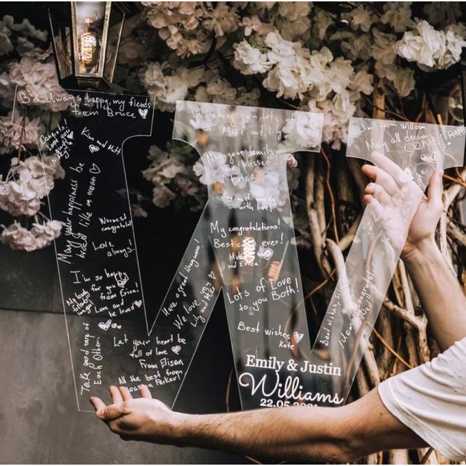 Wedding Guest Book Acrylic Sign - Buku Tamu akrilik Unik