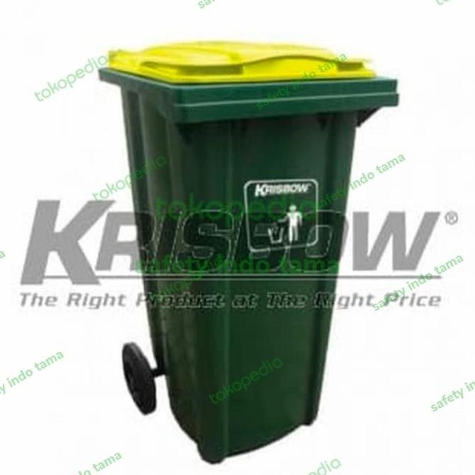 Krisbow Tempat Sampah Roda 120 Ltr Liter Plastik Kuat Awet