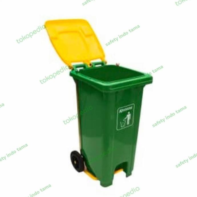 Krisbow Tempat Sampah Outdoor Injak Pedal Roda 120 Ltr Liter Kuat Awet